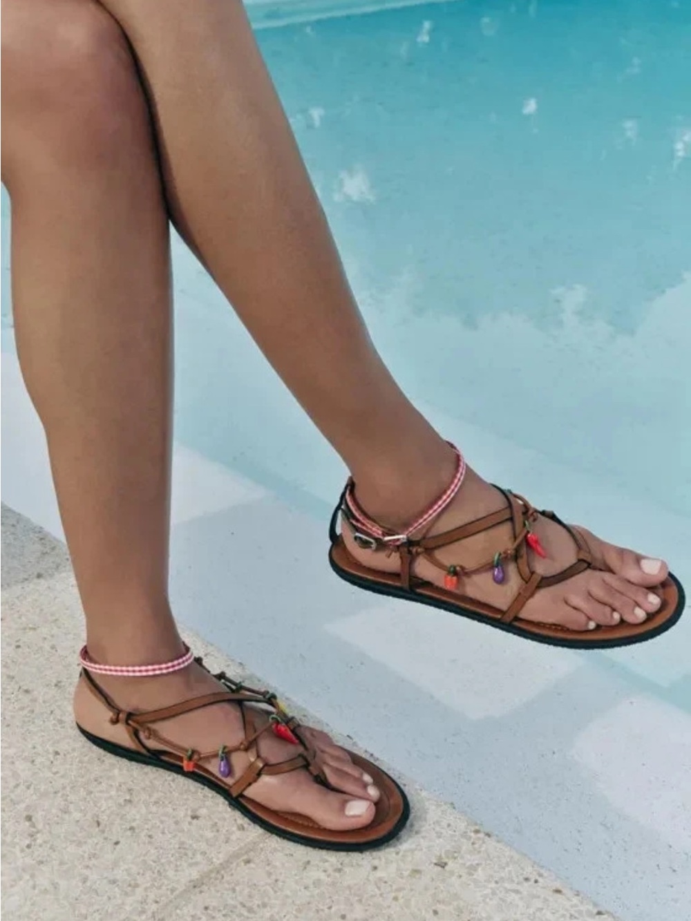 Zara summer sandals Womens 9.5 10 Fruit Charms
